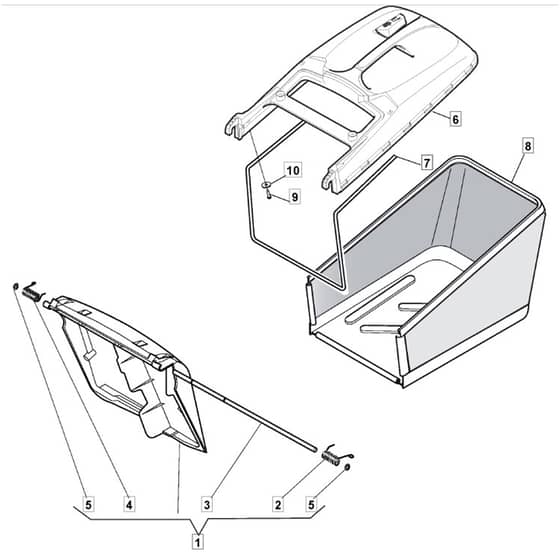 SP535 HW - 2011-2014 - 299536838/BQ - Mountfield Rotary Mower Grass Bag Diagram