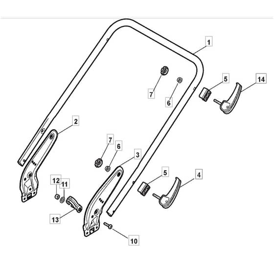 SP535 HW - 2011-2014 - 299536838/BQ - Mountfield Rotary Mower Lower Handle Diagram