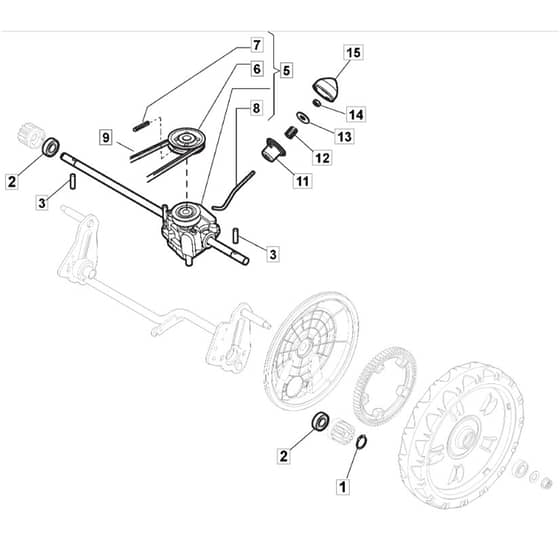 SP535 HW - 2011-2014 - 299536838/BQ - Mountfield Rotary Mower Transmission Diagram