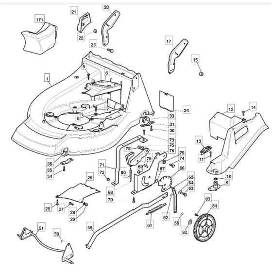 SP535 HW BBC - 2012-2013 - 292157438/MFR - Mountfield Rotary Mower Deck Diagram