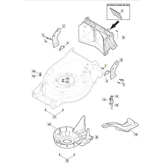 SP535 HWV - 2016-2018 - 294557838/M16 - Mountfield Rotary Mower Belt Protection Diagram