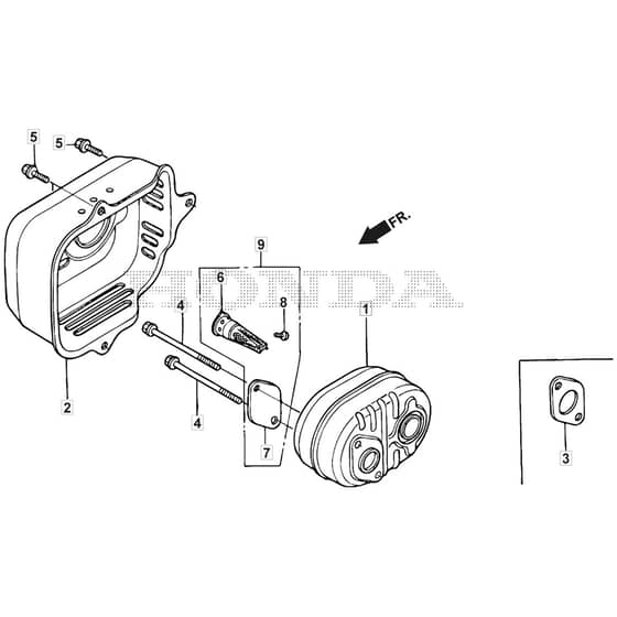 SP535 HWV - 2016-2018 - 294557838/M16 - Mountfield Rotary Mower Exhaust Muffler Diagram