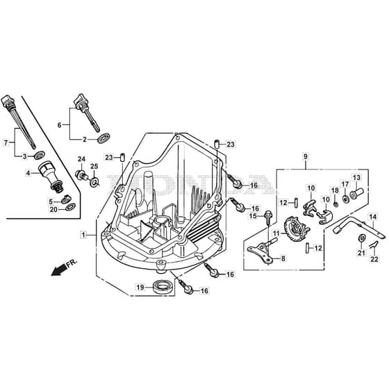SP535 HWV - 2016-2018 - 294557838/M16 - Mountfield Rotary Mower Oil Pan Diagram