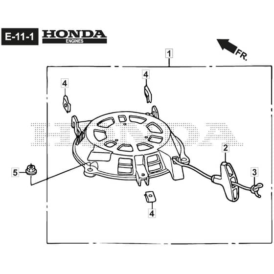 SP535 HWV - 2016-2018 - 294557838/M16 - Mountfield Rotary Mower Recoil Starter - GCV190A S4 LE SD Diagram