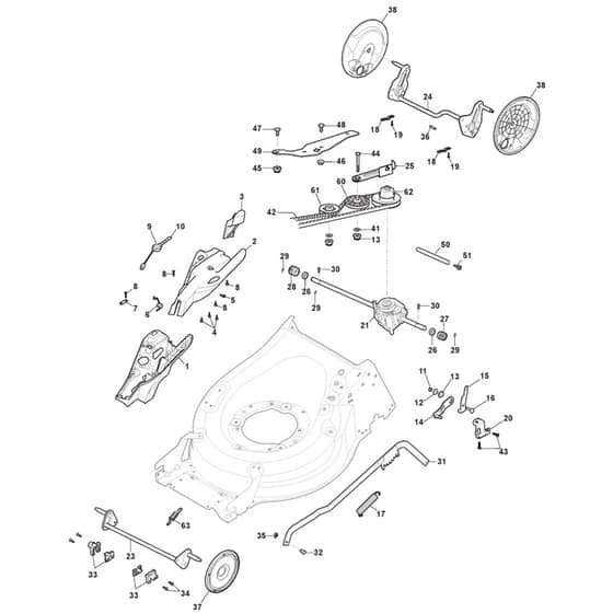 SP535 HWV - 2019 - 294557838/M19 - Mountfield Rotary Mower Deck Diagram