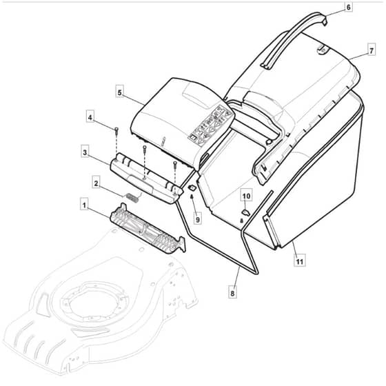 SP535 SD - 2014 - 295546833/MFR - Mountfield Rotary Mower Grass Bag Diagram