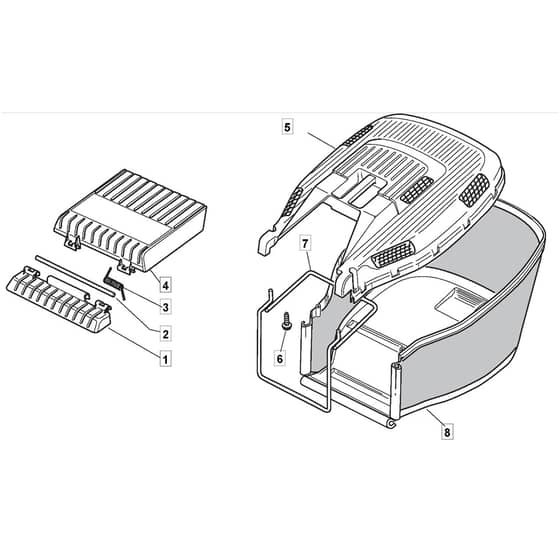 SP536 - 2010-2011 - 299265448/BQ - Mountfield Rotary Mower Grass Bag Diagram