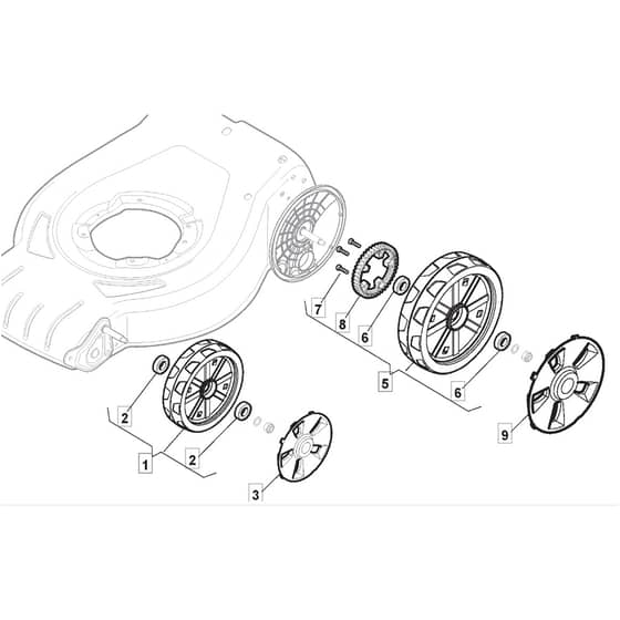 SP53 - 2017-2018 - 295536048/M17 - Mountfield Rotary Mower Wheels Diagram