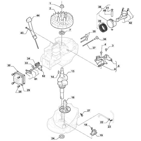 SP53 - 2020 - 295546048/AMZ - Mountfield Rotary Mower Engine Piston Crankshaft Diagram