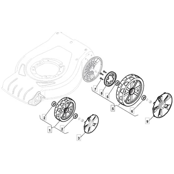 SP53 - 2019-2020 - 295546048/M19 - Mountfield Rotary Mower Wheels Diagram