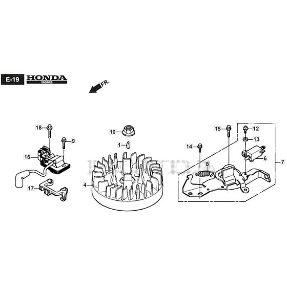 SP53 ELITE - 2019-2020 - 295546038/M19 - Mountfield Rotary Mower Flywheel Diagram