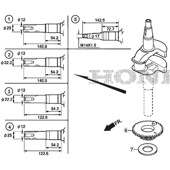 SP53 ELITE - 2021-2023 - 2L0536038/M21 - Mountfield Rotary Mower Crankshaft Diagram