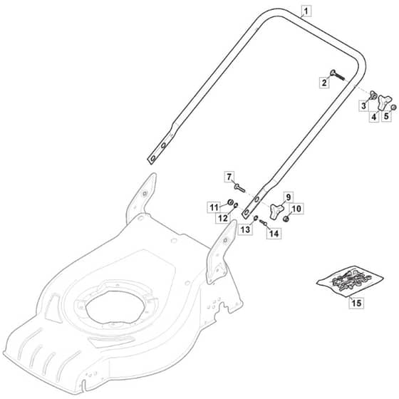 SP53 H - 2019-2021 - 295546038/MC - Mountfield Rotary Mower Lower Handle Diagram