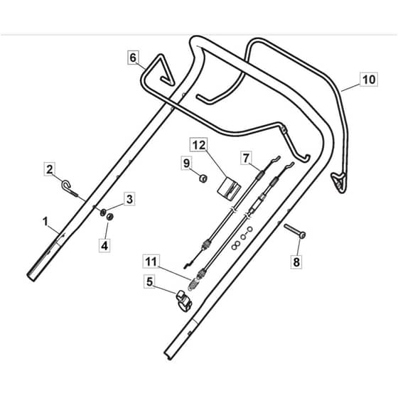 SP53 H - 2019-2021 - 295546038/MC - Mountfield Rotary Mower Upper Handle Diagram