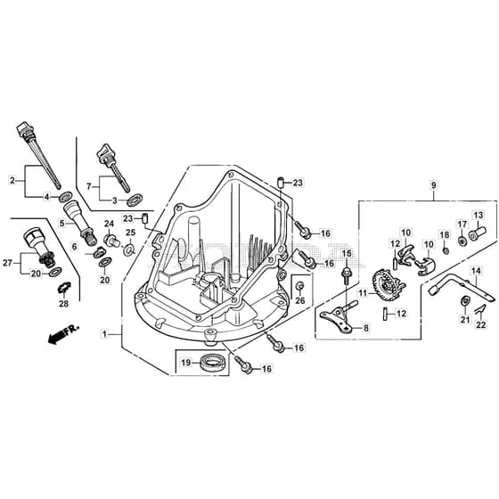 SP53 H - 2015-2018 - 295546038/SF - Mountfield Rotary Mower Oil Pan Diagram