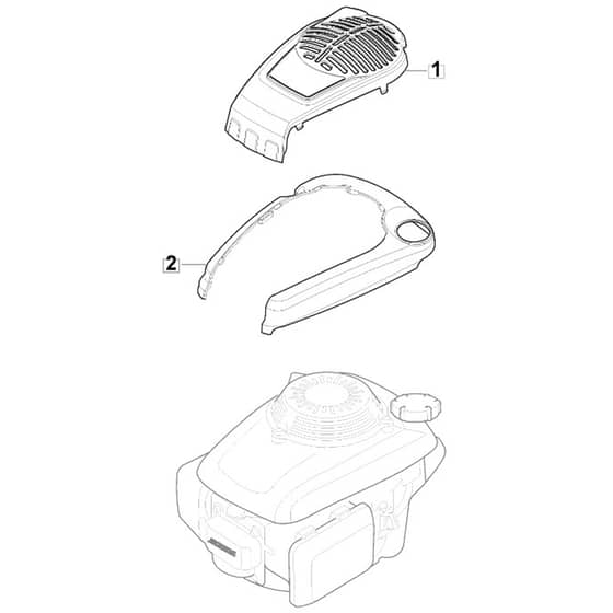 SP53 H - 2017-2019 - 295546038/WX - Mountfield Rotary Mower Engine Cover Diagram