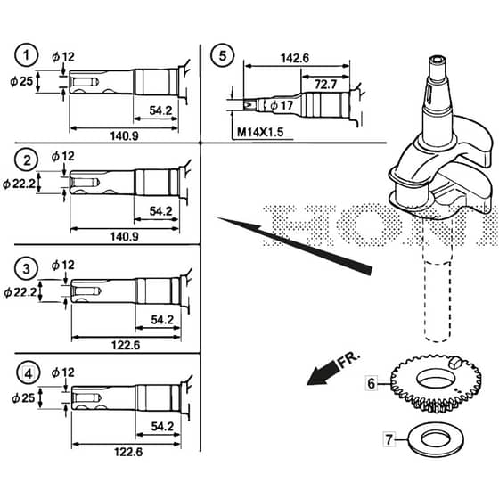 SP53 H - 2019 - 295546138/WX - Mountfield Rotary Mower Crankshaft Diagram