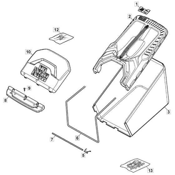 SP53 H - 2022-2023 - 2L0536033/MC - Mountfield Rotary Mower Grass Bag Diagram