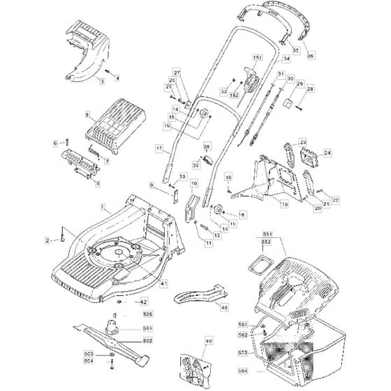 SP550 - 2005 - 12-9686-00 - Mountfield Rotary Mower Handle Diagram