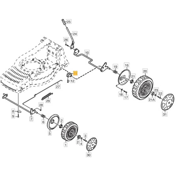 SP550 TRI-CUT - 2003 - 12-9686-98 - Mountfield Rotary Mower Wheels Diagram