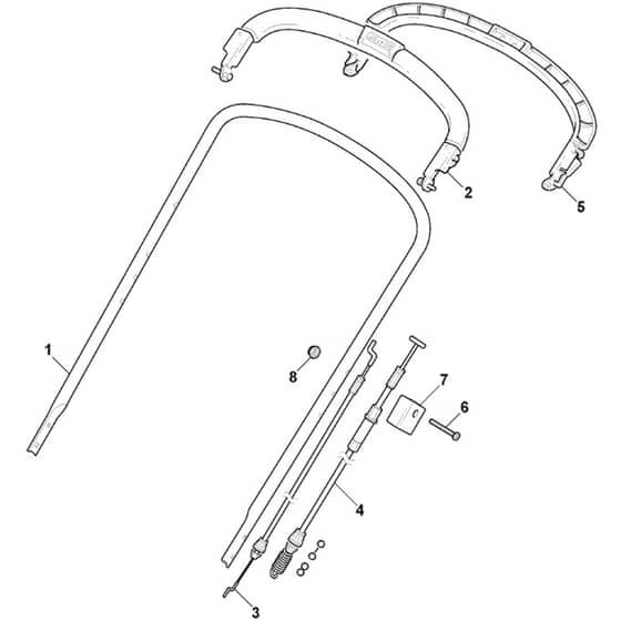 SP550 TRI-CUT - 2006 - 292552023/BQ - Mountfield Rotary Mower Upper Handle Diagram