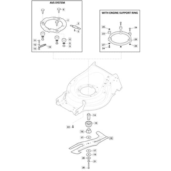 SP551 VLS - 2019-2020 - 294563543/M19 - Mountfield Rotary Mower Blade Diagram