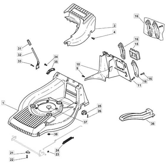 SP554 - 2007 - 292552048/BQ - Mountfield Rotary Mower Deck Diagram