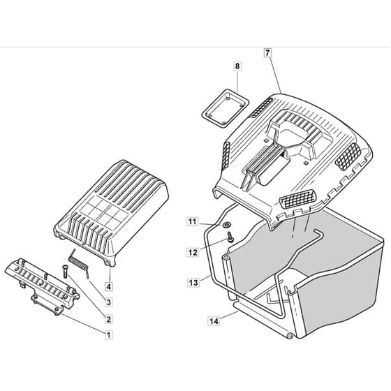 SP554 - 2007 - 292552048/BQ - Mountfield Rotary Mower Grass Bag Diagram