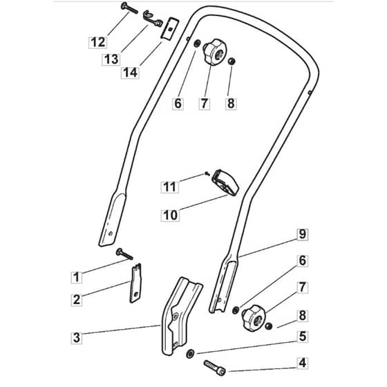 SP555 - 2008 - 292552038/BQ - Mountfield Rotary Mower Lower Handle Diagram