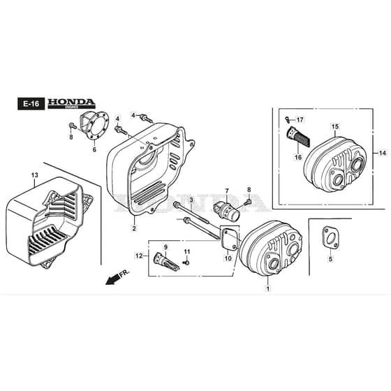 SP555 - 2014-2015 - 292552238/BQ - Mountfield Rotary Mower Exhaust Muffler Diagram