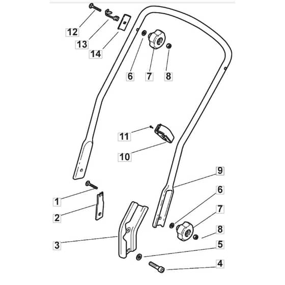 SP555 - 2014-2015 - 292552238/BQ - Mountfield Rotary Mower Lower Handle Diagram