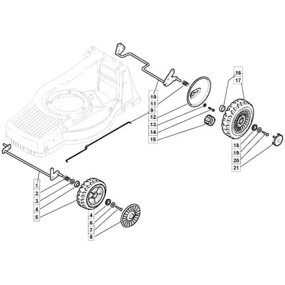 SP555 - 2014-2015 - 292552238/BQ - Mountfield Rotary Mower Wheels Diagram