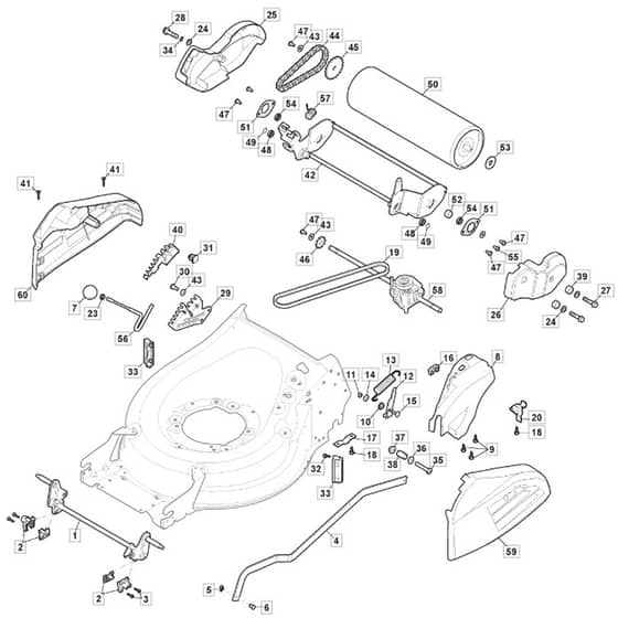 SP555 R V - 2022 - 294569033/M22 - Mountfield Rotary Mower Height Adjusting Diagram