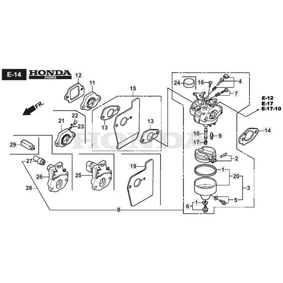 SP555 R V - 2016-2019 - 294569038/M16 - Mountfield Rotary Mower Carburettor Diagram