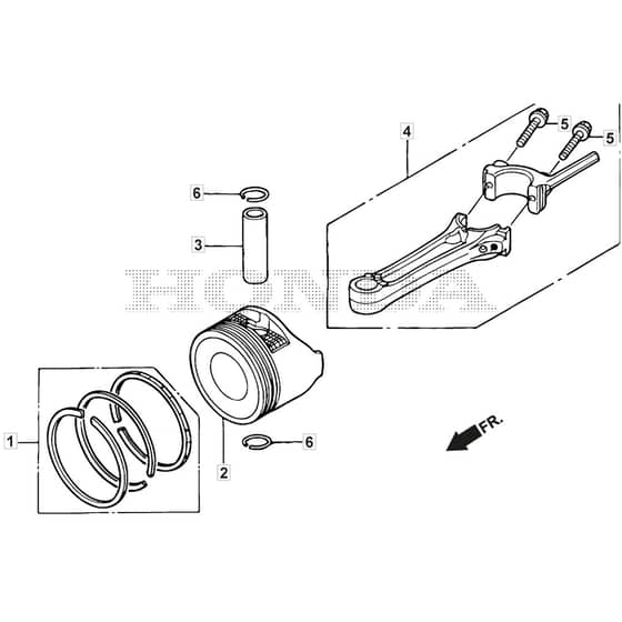SP555 R V - 2016-2019 - 294569038/M16 - Mountfield Rotary Mower Piston Diagram