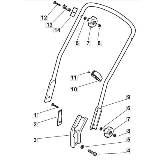 SP555 TRICUT - 2013-2014 - 292552138/BQ - Mountfield Rotary Mower Lower Handle Diagram