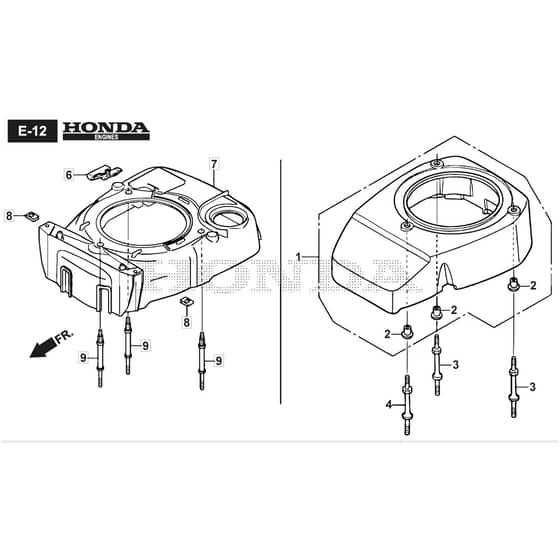 SP555 V - 2016-2018 - 294563038/M16 - Mountfield Rotary Mower Fan Cover Diagram