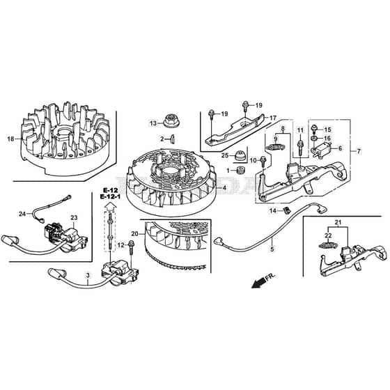 SP555 V - 2016-2018 - 294563038/M16 - Mountfield Rotary Mower Flywheel/Ignition Coil - GCV190A S4 LE SD Diagram