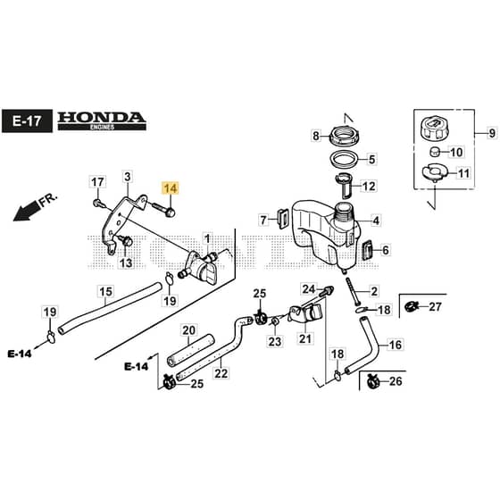 SP555 V - 2016-2018 - 294563038/M16 - Mountfield Rotary Mower Fuel Tank Diagram
