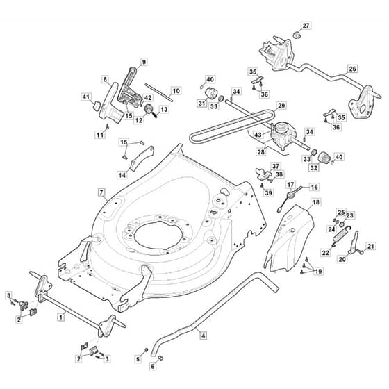 SP556 BV - 2018-2021 - 294563028/MC - Mountfield Rotary Mower Deck Diagram