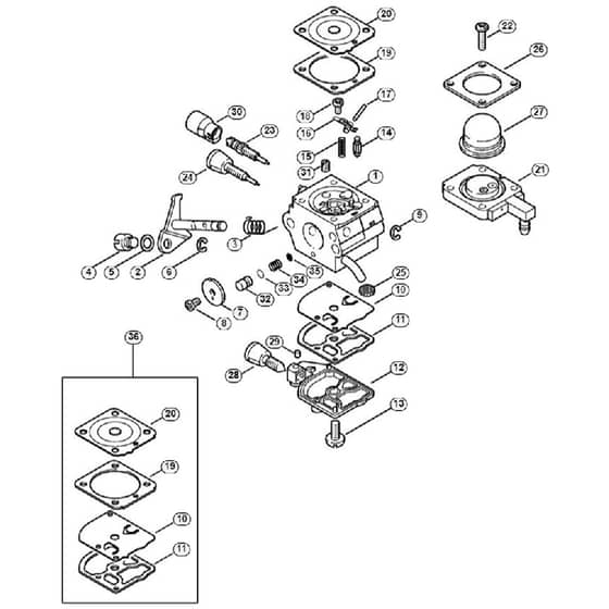 Genuine Stihl SP81 / H - Carburetor 4137/23 BR