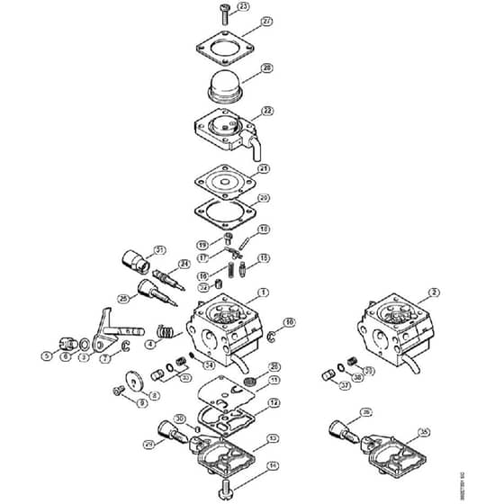 Genuine Stihl SP81 / J - Carburetor C1Q-S157, C1Q-S69 (41.2017) (45.2009)
