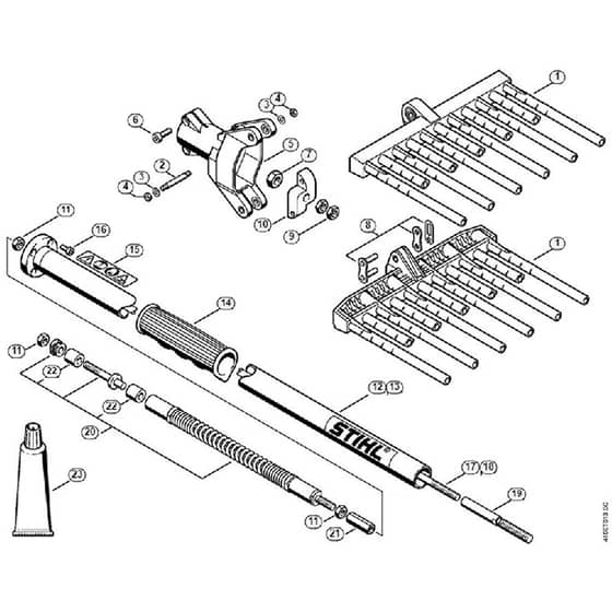 Genuine Stihl SP85 / P - Rake, Drive tube assembly