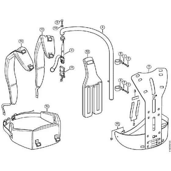 Genuine Stihl SP90 T / N - Back mounted support system RTS