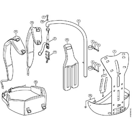 Genuine Stihl SP92 C-E / K - Back mounted support system RTS
