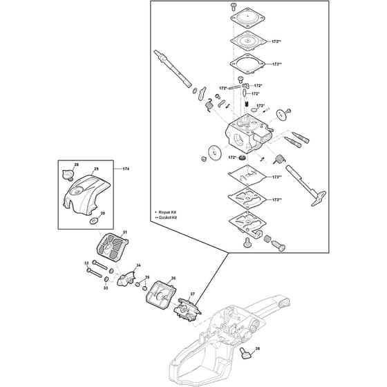 SP 316 C - 2019-2022 - 240311212/ST1 - Stiga Chainsaw Carburettor Diagram