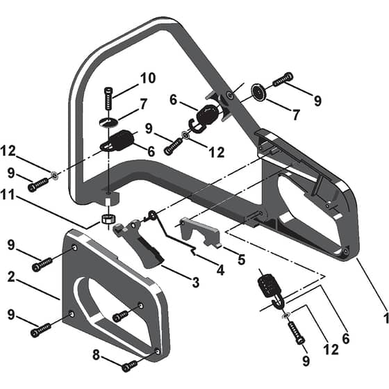 SP 340 - 2001-2007 - 122614003 - Stiga Chainsaw Handle Diagram