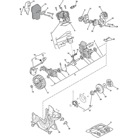 SP 352 - 2008 - 202016012/08 - Stiga Chainsaw Engine Diagram