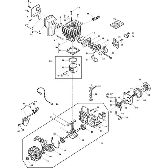 SP 375 Q - 2018-2019 - 203714132/17P - Stiga Chainsaw Engine Diagram