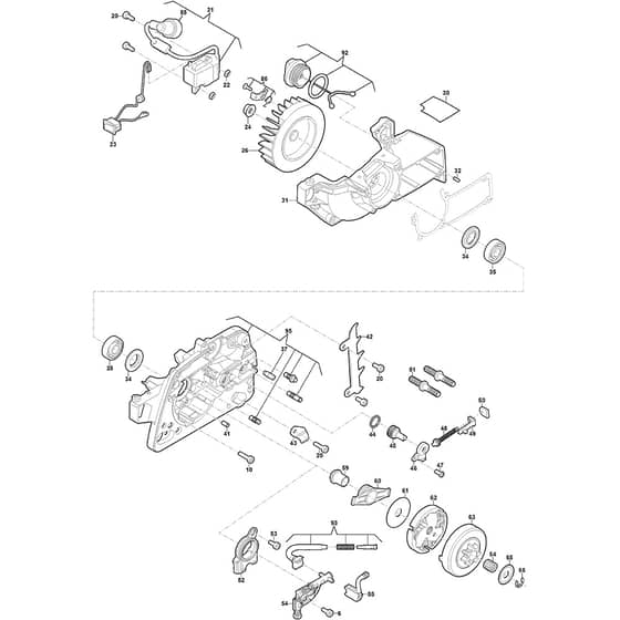 SP 386 - 2016-2022 - 240381402/S17 - Stiga Chainsaw Clutch Flywheel Diagram